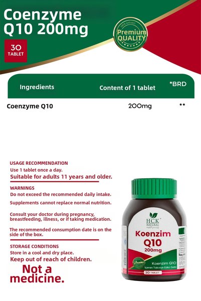 HCK NATURAL Coenzyme Q10 200 Mg 30 Tablets
