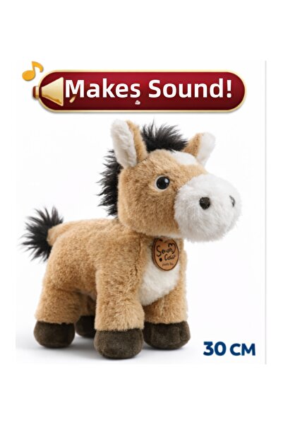 LRS STORE Plush Horse with Sound – Soft, Fun and Adorable Toy 30 cm