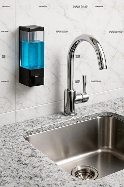 MAİN SHOP 1 قطعة حامل صابون للحمام والمطبخ بتصميم ملولب أو لاصق سعة 350 مل مق...