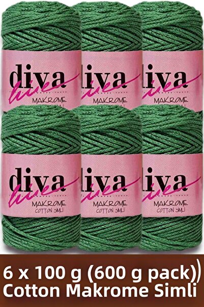 Diva İplik Diva Makrome Cotton Simli 1969 Apple Green (Pack of 6)