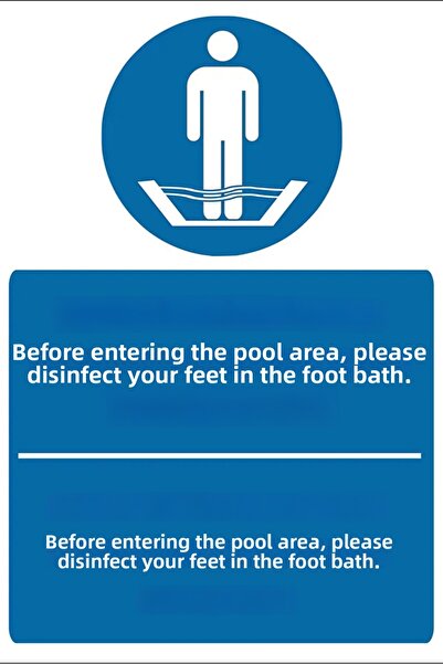 Tembel Baykuş Disinfect Your Feet When Entering the Pool Area Turkish-English...