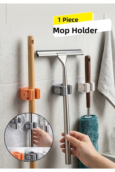 BRE HOME Suport de perete pentru mop și aspirator |   Suport adeziv pentru mo...