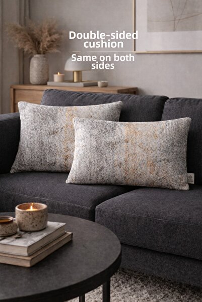 maison linden Chenille Cushion Cover 30X50 cm Set of 2 Set of Invisible Zippe...