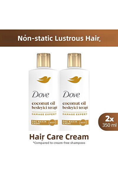 Dove كريم العناية بالشعر بزيت جوز الهند للعلاج المغذي 350 مل × 2