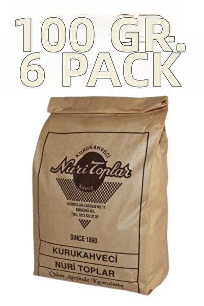kurukahveci nuri toplar 100 جرام. 6 عبوات من القهوة التركية المطحونة يوميًا