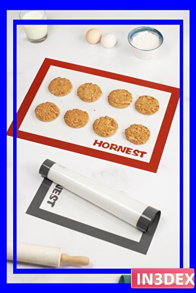 İN3DEX بساط سيليكون قابل للخبز لفرد العجين والخبز مقاس 30x40 سم