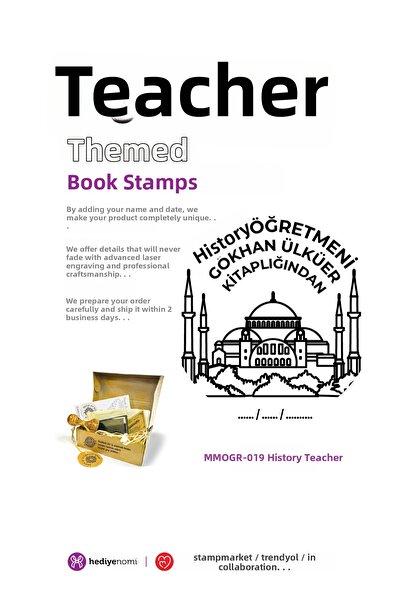 HEDİYENOMİ MühürMarket > ختم كتاب معلم التاريخ - Ex-libris - ختم الكتاب > MMO...