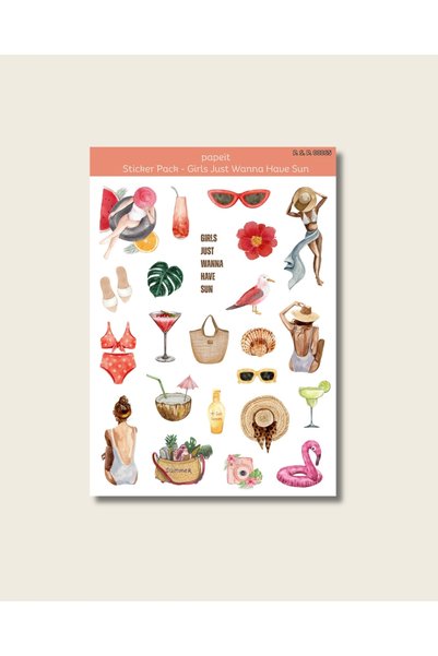 Papeit My Day Themed 3-Piece Adhesive Sticker Sheet Set