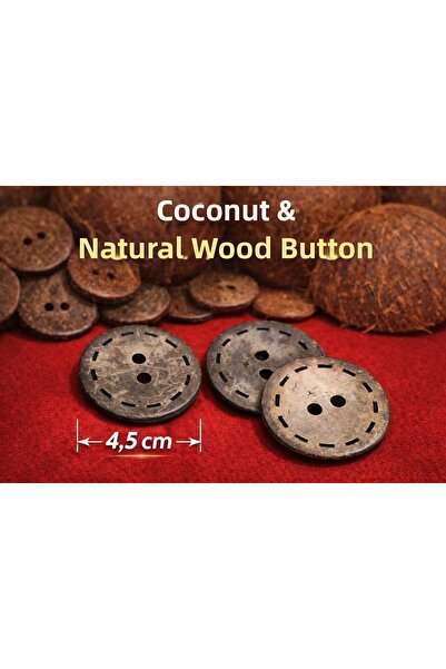 İMREN AKSESUAR كوكانات، زر خشبي بحجم 4.5 سم رسومات ليزر منقوشة عبوة واحدة تحت...