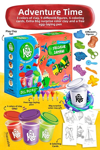 BigKidsToys مجموعة عجينة اللعب لوقت السفر - صندوق أنشطة تعليمية للأطفال من عم...