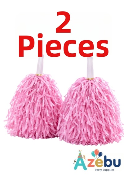 Azebu 1 Pair of Pink Pom Poms, April 23Rd Celebration Pom Poms, Cheerleading ...