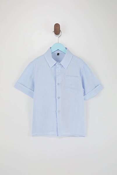 TRENDYOLKIDS Dječja plava majica za dečake 100% pamuk Osnovni kratkih rukava ...