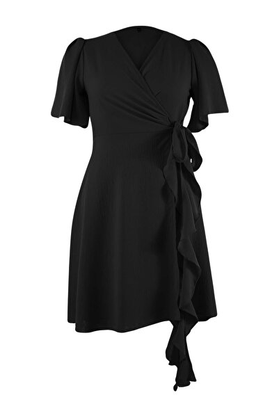 Trendyol Curve Μαύρο φόρεμα Aerobin Woven Plus Size