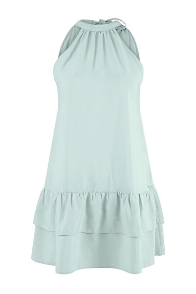 Trendyol Collection More Sustainable Light Blue Modal Midi Woven Dress Twoss2...