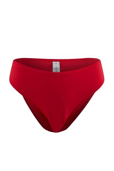 Trendyol Collection Red High Waist Regular High Leg Basic Bikini Bottom Tbess...
