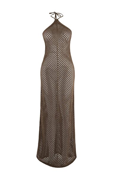 Trendyol Collection Brown Knitwear Maxi Beach Dress Tbess25El00150