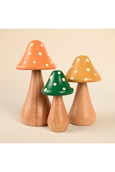 Zyt Tasarım Doğal Ahşap Mantar Süs Mantar Şans Mantarı Dekor Uğurlu