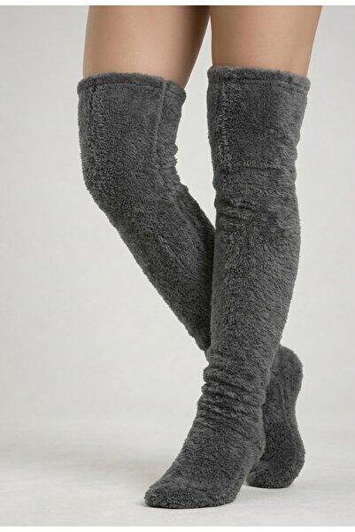 Packho Unisex Welsoft Peluş Diz Üstü Çorap – Kışlık Oda Çorabı, Uyku Çorabı, ...