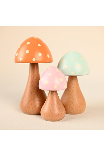Zyt Tasarım Doğal Ahşap Mantar Süs Mantar Şans Mantarı Dekor Uğurlu