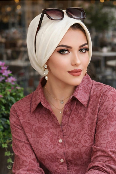 Aişe tesettür Hidžab šešir - Off-White bonet