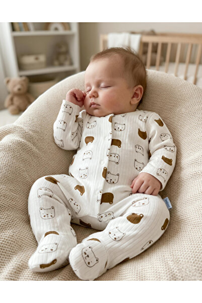 Nexvora Dog Patterned Baby Romper with Booties – 3 Months 6 Months 9 Months B...