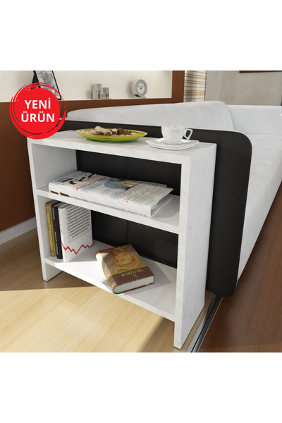 Dekorister Silvanus Koltuk Yan Sehpası Beyaz