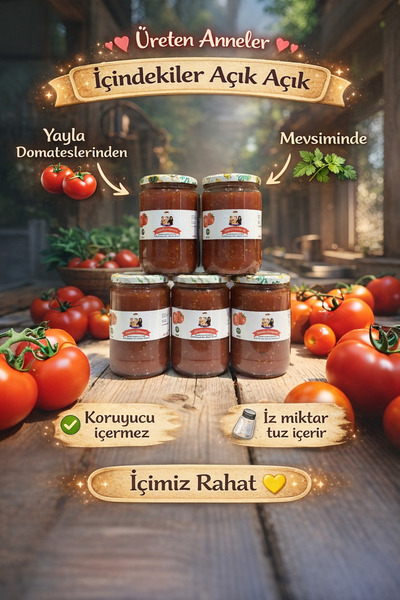 ÜRETEN ANNELER 5’li Domates Konservesi