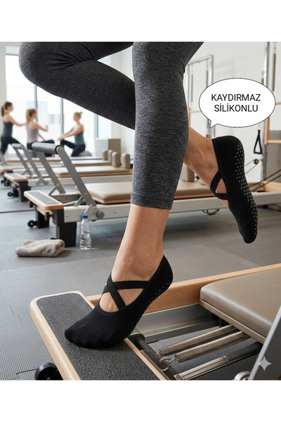 ASGÜL SOCKS Plates yoga çorabı taban altı silikonlu 3 çift