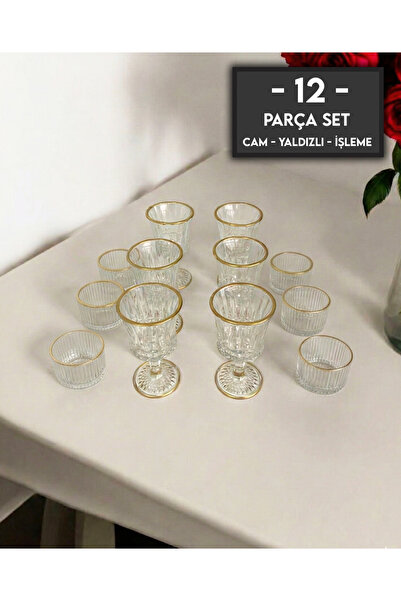 gkzglass home dekor New Year Orkide Bahamas Glass Gilded Coffee Side Water Gl...