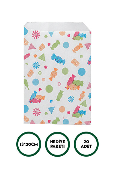 PorBig 20 Adet 13*20cm Bayram Temalı Hediye Paketi | Harçlık, Şeker, Çikolata...