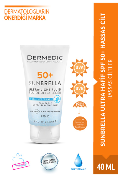 DERMEDIC SUNBRELLA ULTRA HAFİF HASSAS CİLT SPF 50+ 40ML