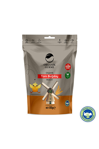 Organik Gurme Organik Tam Buğdaylı Bisküvi 80 gr