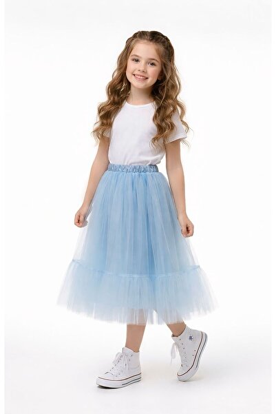 Ceylin Fashion Kız Çocuk Angel Astarlı Çift Kat Hayal Tüllü Etek CF-25014