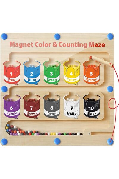 Arabest متاهة مغناطيسية للألوان والأرقام، ألعاب مونتيسوري للأطفال من عمر 3 سن...