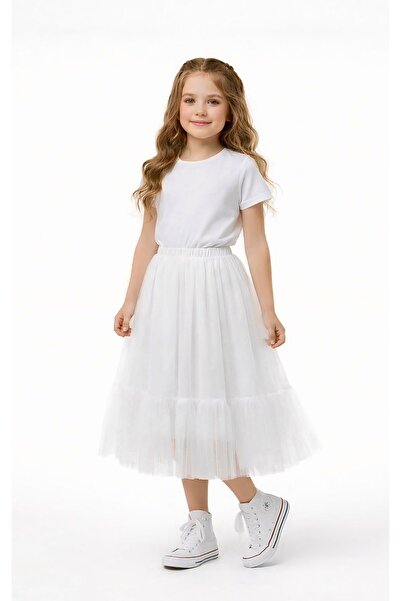 Ceylin Fashion تنورة تول خيالية للبنات من طبقتين، مبطنة، بتصميم Angel - CF-25014