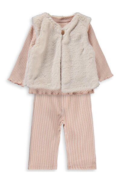 Civil Baby Yelekli 6-18 Ay Takım - Pudra 9-12 Ay