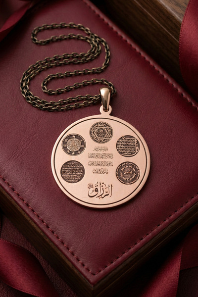 OSMANLI GÜMÜŞ Erkek Kadın Bakır Kolye 8 Koruyucu Dualı Ayetel Kürsi, Süleyman...