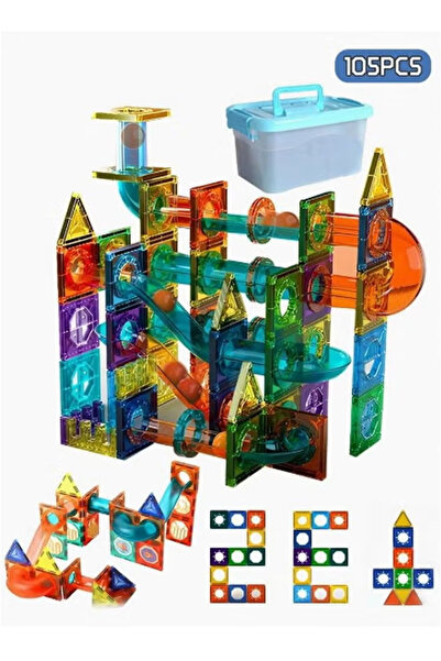 Arabest بلاط مغناطيسي، 105 قطعة مكعبات بناء ثلاثية الأبعاد مغناطيسية، ألعاب أ...