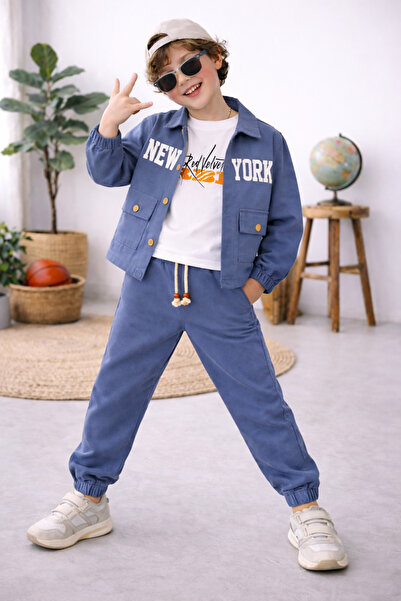 Çelix Kids Chlapčenská zimná 3-dielna súprava New York na sviatky