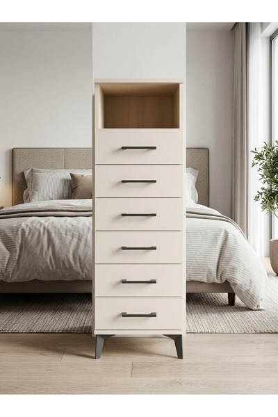 Dienni Hyperion Dolap Tek Raflı 6 Çekmeceli 44x44x134 Aytaşı-Aytaşı