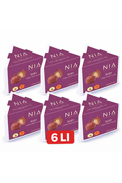NIA Chocolate Çikolatalı İncir Ruby 6 Kutu x 126 gr Mini Prizma Kutu