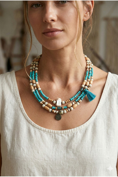 PETEK AKSESUAR Ethnic Bohemian Design Tassel Necklace