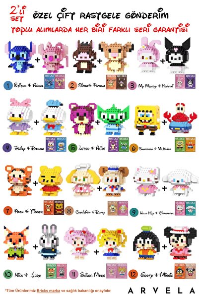 Arvela En Sevilen 2'li Set Bricks Lego Mini Figür Kutulu Gönderim - Rastgele