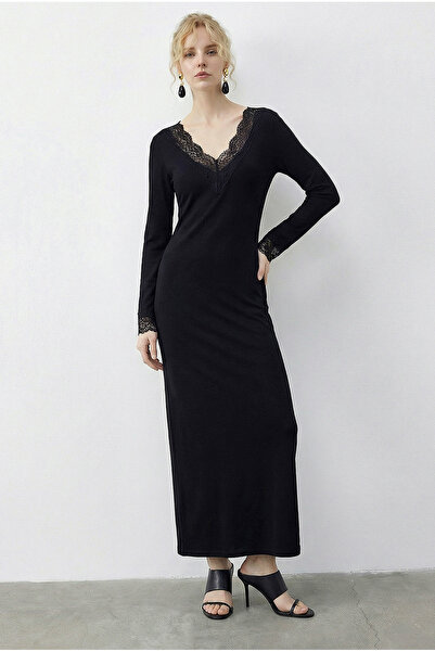 Bianco Lucci Γυναικείο φόρεμα με λαιμόκοψη V Δαντέλα με λεπτομέρειες ελαστικό...