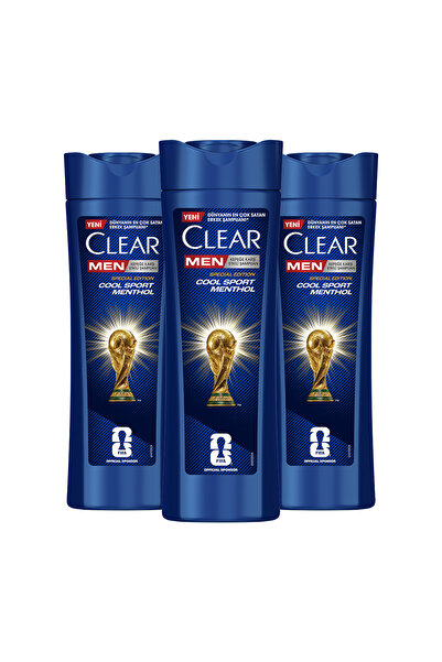 Clear Men Kepeğe Karşı Etkili Şampuan Cool Sport Menthol 350 ml x3