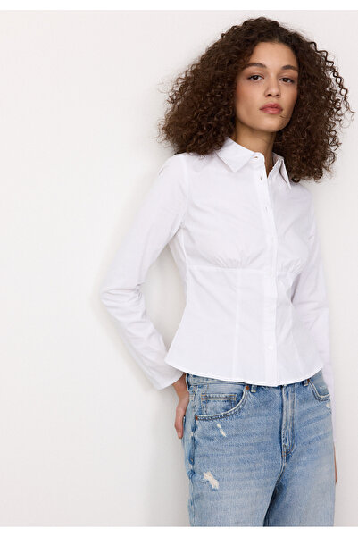 Stradivarius Göğüs altı dikişli dar kesim gömlek