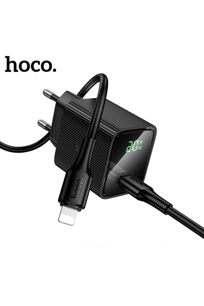Hoco Incarcator retea Fast Charge Type-C - Lightning 20W cu display digital H...