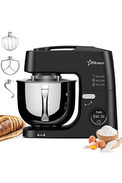 STARCREST Миксер с 5-литрова купа от неръждаема стомана, SKM-1650BK, мощност ...