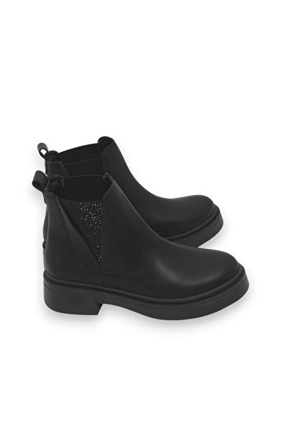 Raneel Kazançlı Alışveriş Women's black suede boots with stone embellishments...