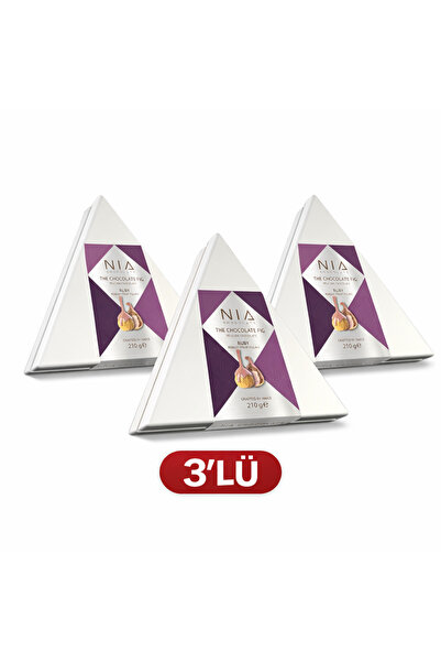 NIA Chocolate Çikolatalı İncir - Ruby - 3 Kutu x 210 g Üçgen Kutu - PREMIUM T...